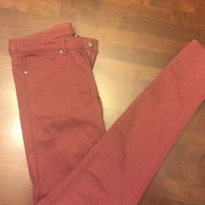 Burgundy skinny jeans