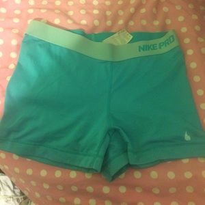 LIGHT BLUE NIKE PRO SPANDEX SHORTS