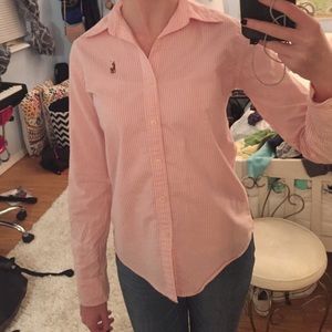 Pink Striped Polo Shirt