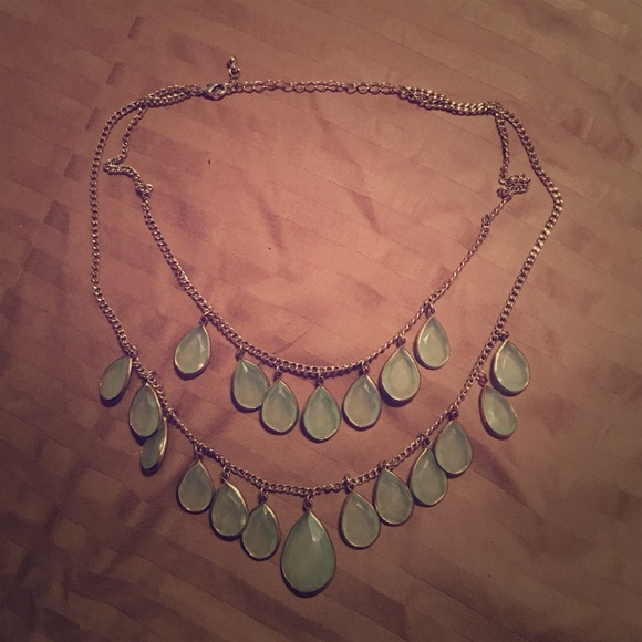 Gold/ Aqua statement necklace