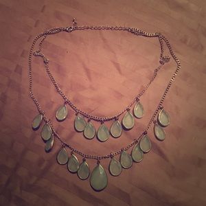 Gold/ Aqua statement necklace