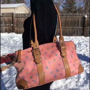 DOONEY & BOURKE SIGNATURE PINK CANVAS & LEATHER
