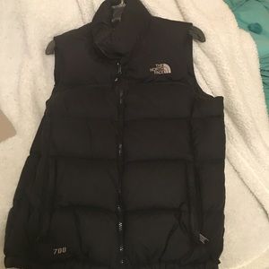 Black NorthFace puffy vest