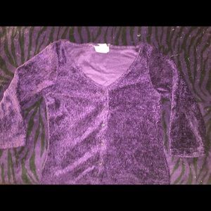 Purple cardigan sweater