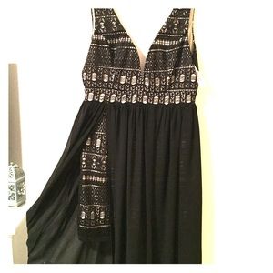 Black Maxi Dress with Design