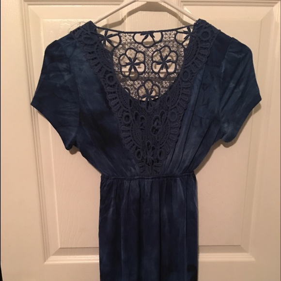 Beautiful royal blue dress with appliqués