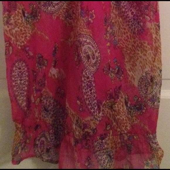 Pink Boho flow paisley turtle neck top - Picture 4 of 4