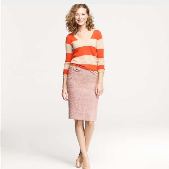 J Crew Pencil Skirt Blush Tweed 4