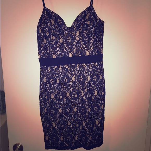 Nude and Black Lace dress