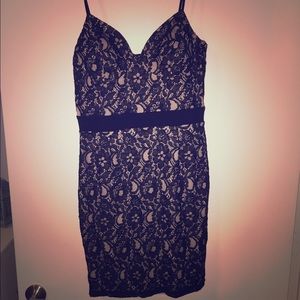 Nude and Black Lace dress