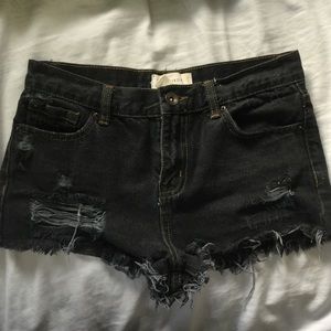 Forever 21 high waisted distressed shorts