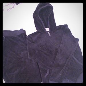Juicy Couture velour tracksuit in black- size M