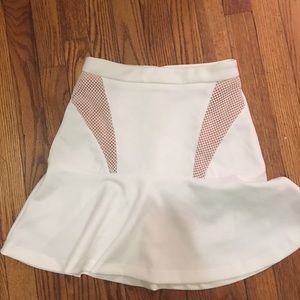White high waisted flare skirt