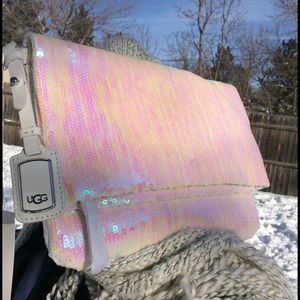 NWT. UGG SEQUENCE PINK CREAM EFFERVESCENT PURSE