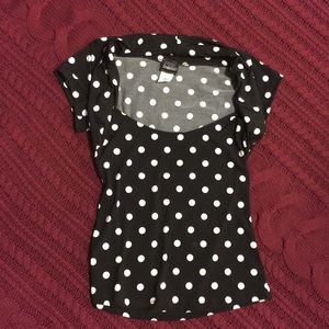 Classic black with white poka dots