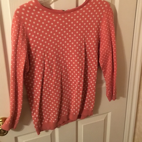 Loft pink polka dot sweater