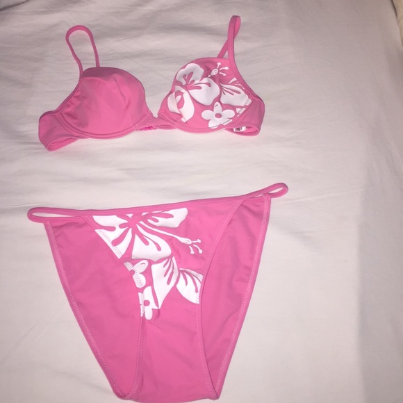 90's pink flower bikini