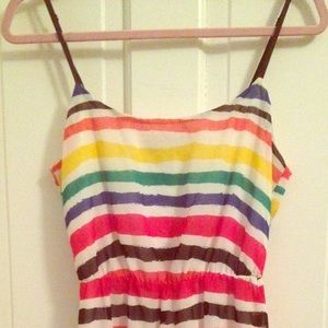 Rainbow bright striped dress