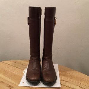 Brown Tory Burch Julian riding boots