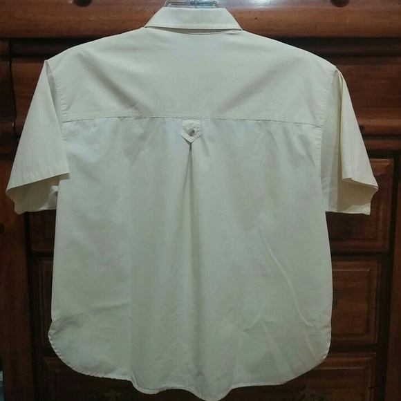 đź’€Creamy Tailored Lapel Button Down Blouse sz 14 - Picture 2 of 4