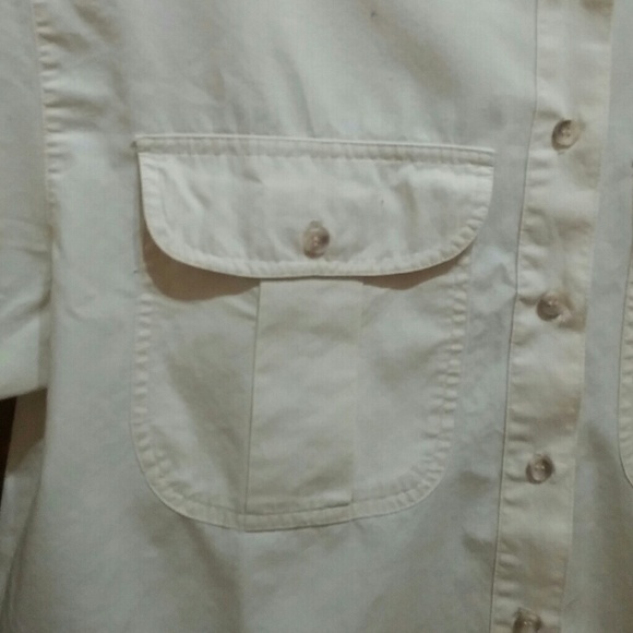 đź’€Creamy Tailored Lapel Button Down Blouse sz 14 - Picture 4 of 4