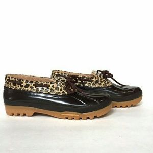 Sperry duck shoes lepord print
