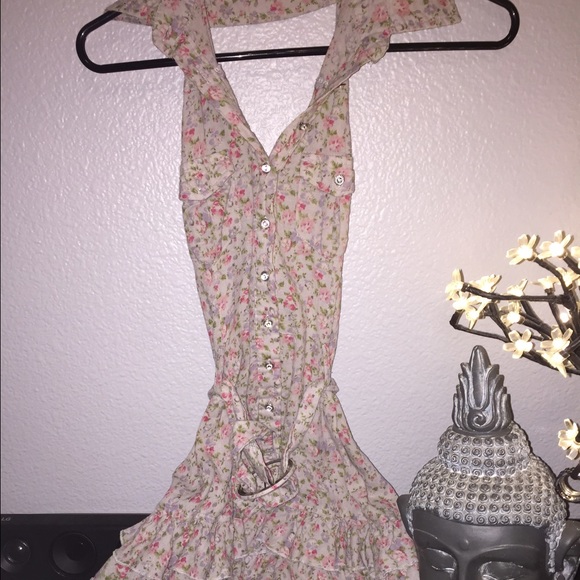 Gray floral short dress