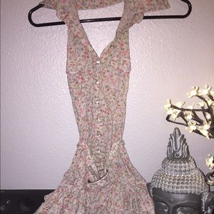 Gray floral short dress