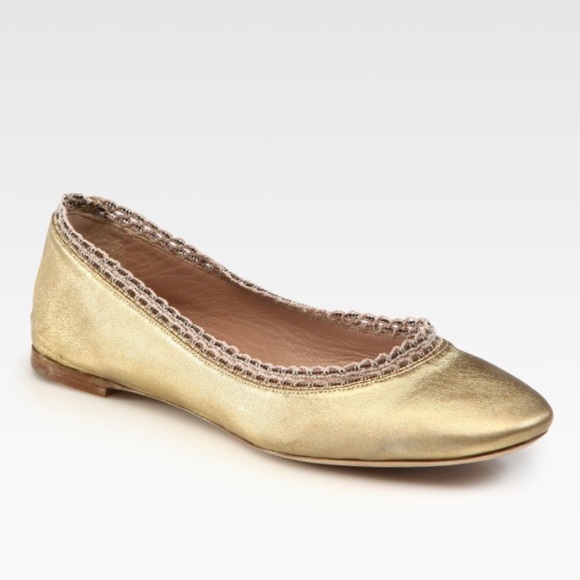 Chloe metallic ballet beaded flats. ✨🌟RARE🌟✨