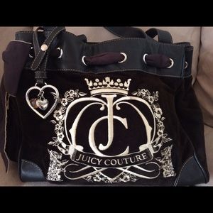 Black velvet juicy couture purse