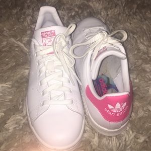 Pink & White Stan Smith Adidas Size 8