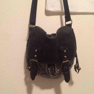 Black & white cross body purse