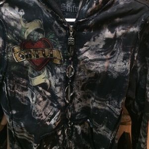 Sinful black zip hoodie