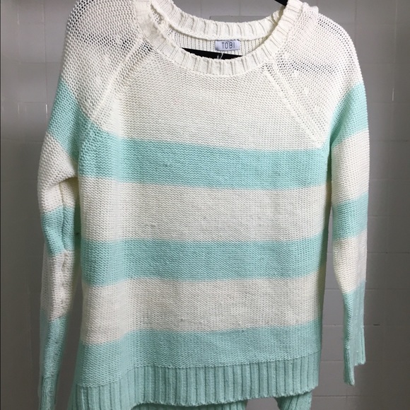 Robin blue and white striped sweater