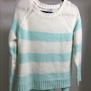 Robin blue and white striped sweater