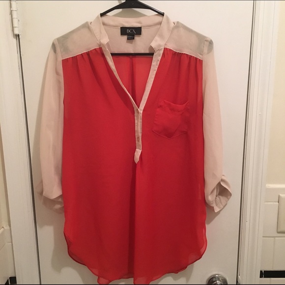 🌼Coral chiffon shirt🌼