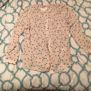 Super cute polka dot button down blouse