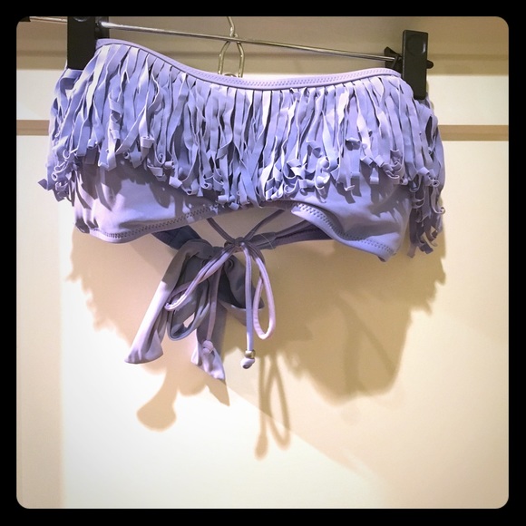 American Eagle blue fringe bikini