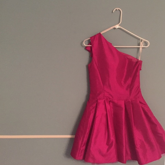 One shoulder pink party dress - Picture 2 of 4