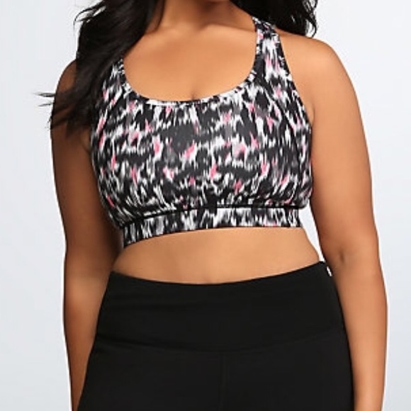 Abstract print sports bra