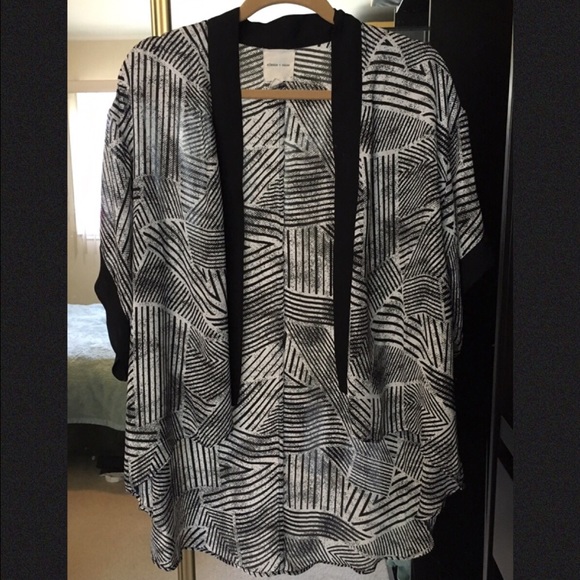 silence + noise Silky Banded Kimono Cardigan, sz S