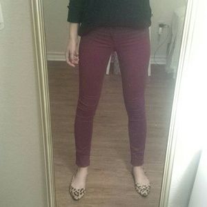 Burgundy Hollister jeggings