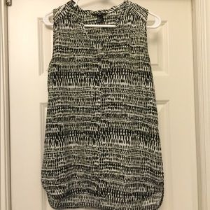 Black and white sleeveless top