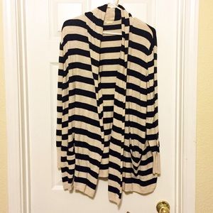 Striped open sweater