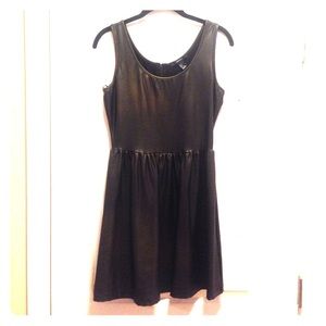 Black leather dress