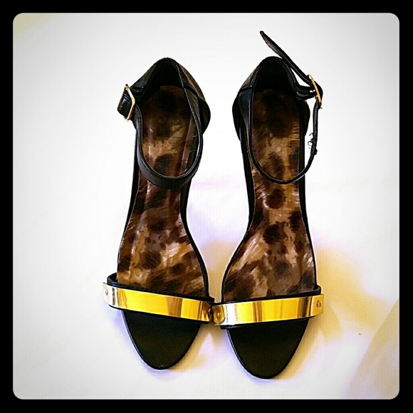 Shoes - ***Black and Gold Plated Heels***