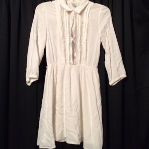 Forever 21 white half button up flowy dress