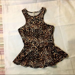 Leopard Peplum Top