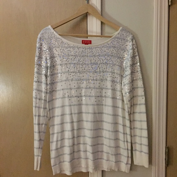 Sequin striped sweater