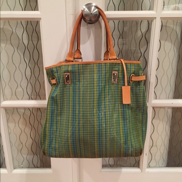 Reversible Tumi Leather Handle Tote